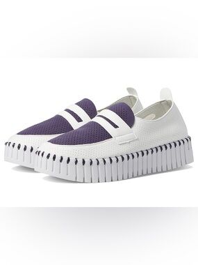 Ilse Jacobsen Tulip 3870 BC Navy and White Loafers